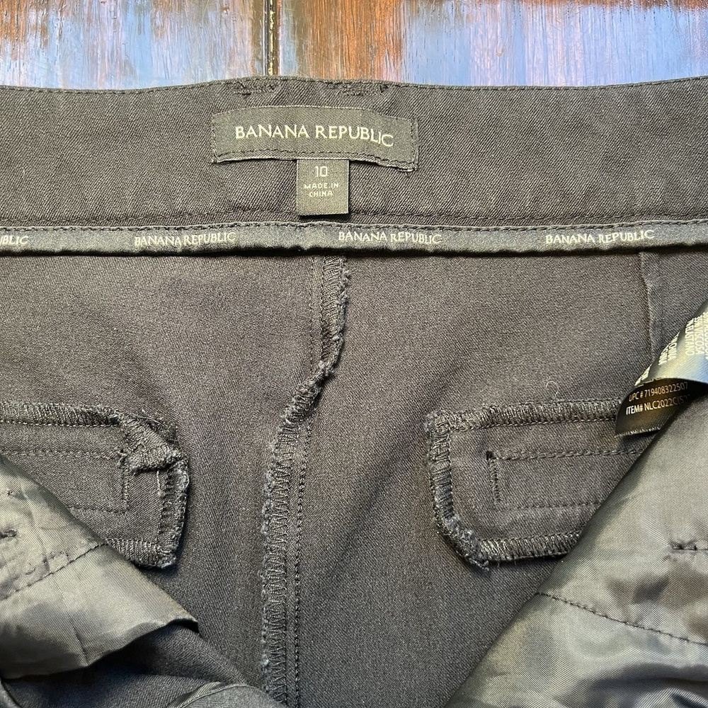Banana Republic Womens Slim Straight Chino Pants Black Size 10 Slash Pocket - Picture 10 of 11